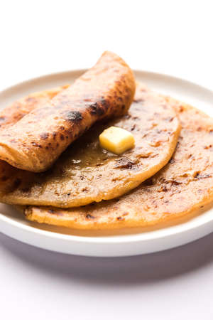 Puran Poli / Puranpoli / Holige / Obbattu - Indian sweet flatbread, selective focus
