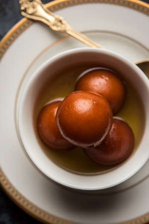 Indian sweet Gulab Jamun, popular festival or wedding foodの写真素材