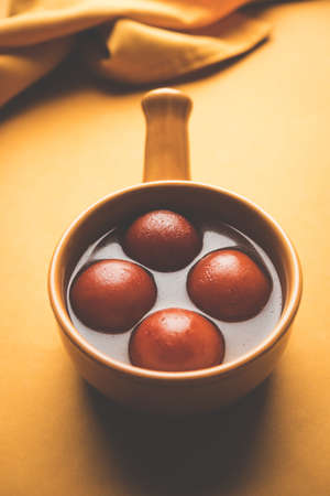 Indian sweet Gulab Jamun, popular festival or wedding foodの写真素材