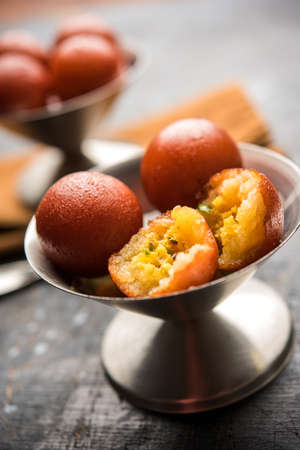 Indian sweet Gulab Jamun, popular festival or wedding foodの写真素材