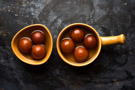 Indian sweet Gulab Jamun, popular festival or wedding foodの写真素材