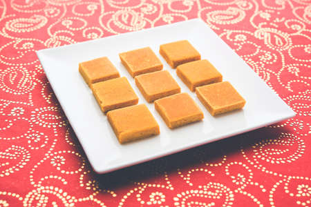 Hapus Amba Vadi / Burfi or Alphonso mango dried Cake or Bar, selective focusの写真素材