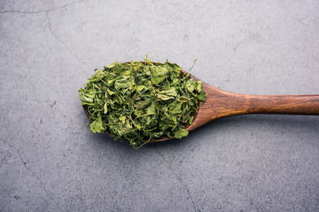 Kasuri Methi / Kasoori Methi or dried fenugreek leaves also known as Trigonella Foenum Graecum