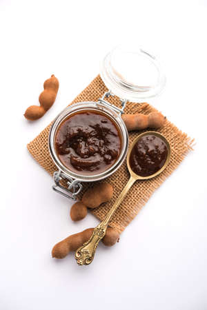Tamarind Or Imli Fresh Puree, Paste from Pulpの写真素材