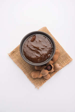 Tamarind Or Imli Fresh Puree, Paste from Pulpの写真素材