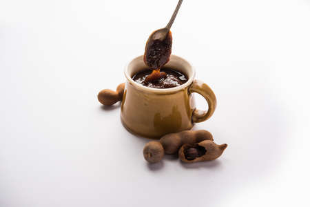 Tamarind Or Imli Fresh Puree, Paste from Pulpの写真素材