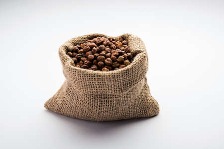 Black Chick Pea or Kala Chana in a bowl, selective focusの写真素材