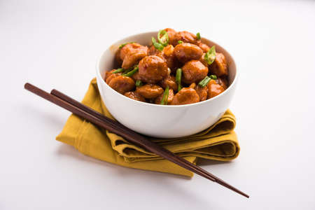 Soya Chunks Manchurian dry or with Gravy