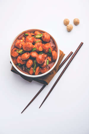 Soya Chunks Manchurian dry or with Gravyの写真素材