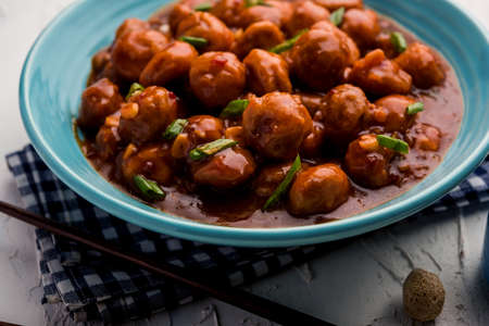 Soya Chunks Manchurian dry or with Gravy