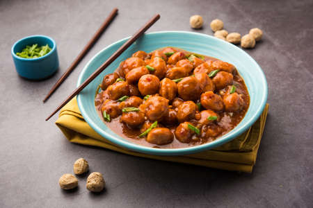 Soya Chunks Manchurian dry or with Gravy