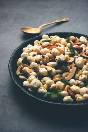 Healthy Phool Makhana Chiwda is a quick and easy snack foodの写真素材