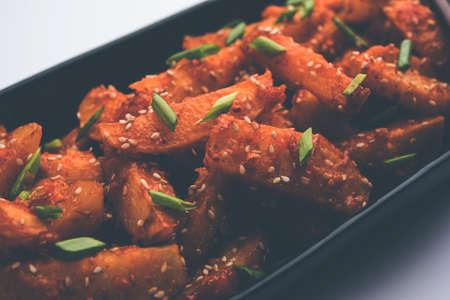 Honey Chilli Potato is a popular Indian Chinese food