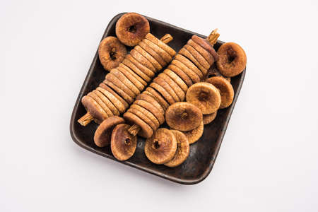 Dried Figs or Anjeer fruit from India is a healthy nutritional foodの写真素材