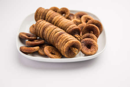 Dried Figs or Anjeer fruit from India is a healthy nutritional foodの写真素材