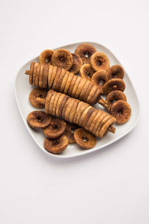 Dried Figs or Anjeer fruit from India is a healthy nutritional foodの写真素材