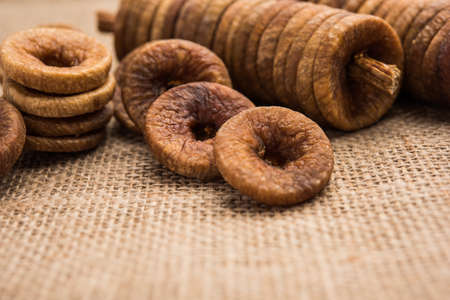 Dried Figs or Anjeer fruit from India is a healthy nutritional foodの写真素材