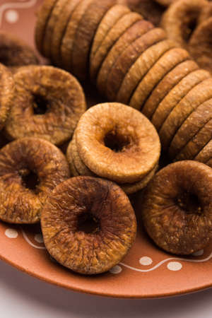 Dried Figs or Anjeer fruit from India is a healthy nutritional foodの写真素材