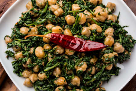 Palak Chana Sukhi Sabzi or Spinach Chickpea Dry recipe