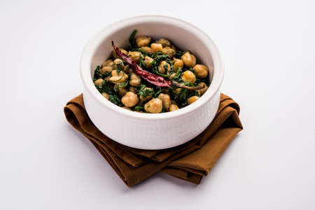 Palak Chana Sukhi Sabzi or Spinach Chickpea Dry recipe
