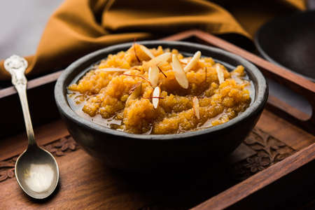 Moong dal halwa is a classic Indian sweet dish made with moong lentils, sugar, ghee and cardamom...