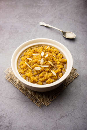 Moong dal halwa is a classic Indian sweet dish made with moong lentils, sugar, ghee and cardamom...