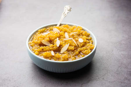 Moong dal halwa is a classic Indian sweet dish made with moong lentils, sugar, ghee and cardamom...