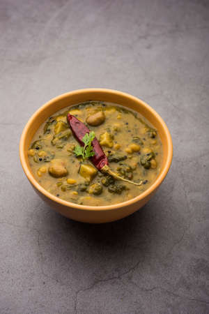 Healthy Dal Palak or yellow Toor Spinach DaalÂ recipe also known as Patal Bhaji in India, served...