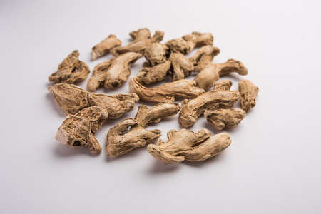Dried Organic Ginger or Dry Adrak also known as Sonth in Indiaの写真素材