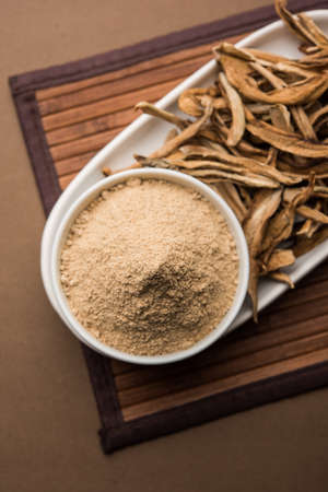 dry mango powder also known as Amchoor or Amchur, it's an Indian Spice with dried fruitの写真素材