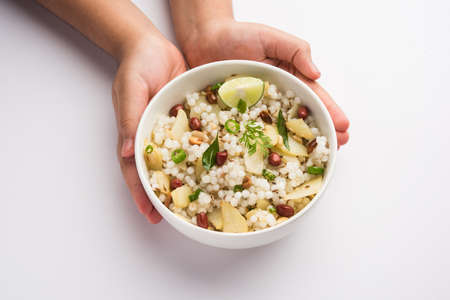 Sabudana khichdiÂ / Khichadi is an Indian Fasting Recipe or Vrat food consumed during navratri, ekadashi or ganesh chaturthiの写真素材