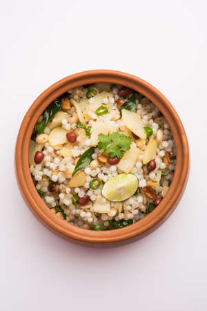 Sabudana khichdiÂ / Khichadi is an Indian Fasting Recipe or Vrat food consumed during navratri, ekadashi or ganesh chaturthiの写真素材