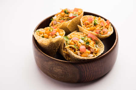 ChatpataÂ Papad Cone chat or chaatÂ is a quick and simple IndianÂ Tea timeÂ snack recipe