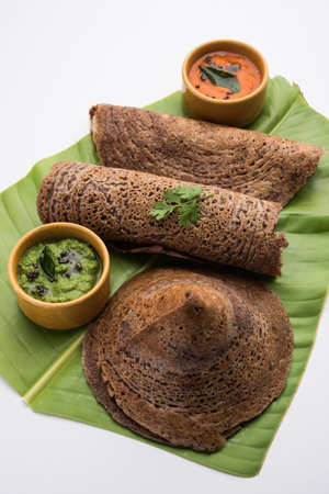 Finger Millet orÂ Ragi DosaÂ is a healthy Indian breakfast served with chutney, in roll, flat or...