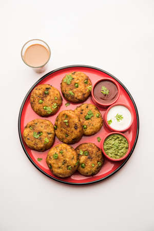 Aloo tikkiÂ orÂ Potato Cutlet or Patties is a popular Indian street food made with boiled...