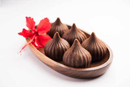 Chocolate Modak for Ganesh Chaturthi Puja or Ganesha festivalの写真素材