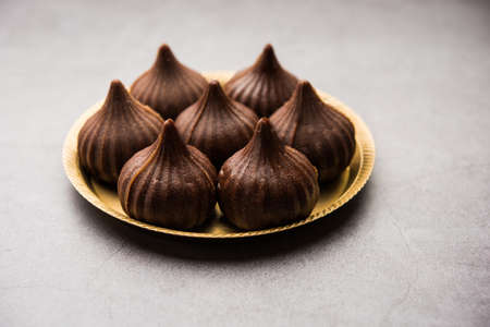 Chocolate Modak for Ganesh Chaturthi Puja or Ganesha festivalの写真素材