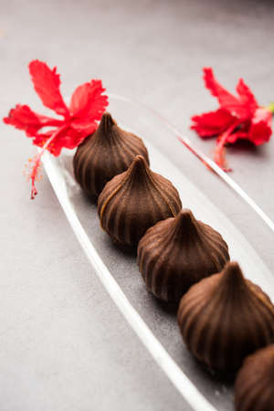 Chocolate Modak for Ganesh Chaturthi Puja or Ganesha festival