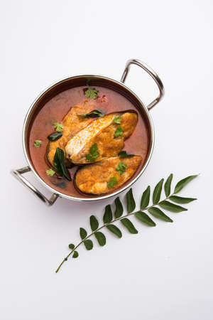 Spicy Fish Curry - kerala, konkan, bengal, goa style in Red and brown colour, served with riceの写真素材