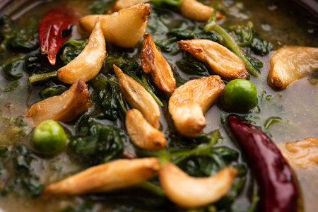 Dhaba Style Lasuni or Lasooni Methi fry sabzi made using fresh fenugreek leaves, onion and garlic...