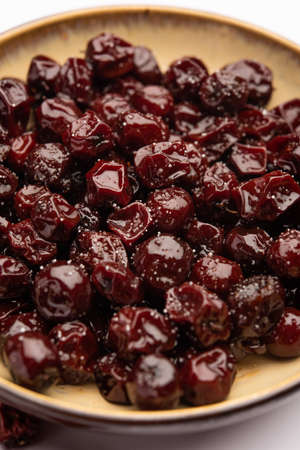 Indian jujube, berry or ber boiled in jaggery syrup with sweet and sour taste called Labdo, typical...