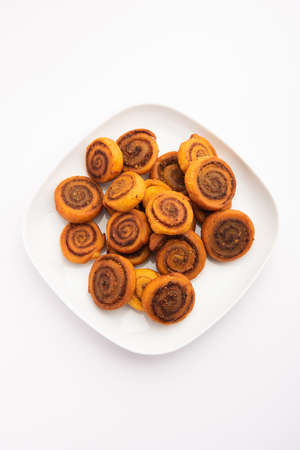 Indian Traditional tasty Snack Bhakarwadi Also Known as Bakarwadi, Bakarvadi, BhakarVadi or Bakar...