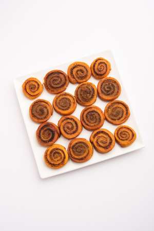 Indian Traditional tasty Snack Bhakarwadi Also Known as Bakarwadi, Bakarvadi, BhakarVadi or Bakar...