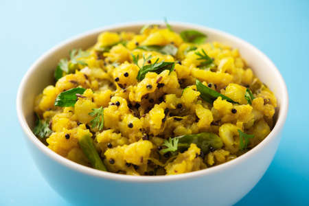 Mashed potatoes spicy curry known as Aloo ka bharta or chokha or sabzi, popular in northern India....