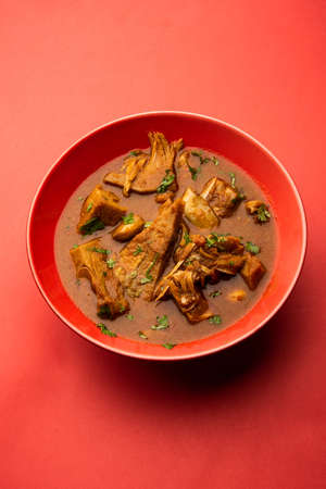 Jackfruit Masala sabji or Fanas Sabzi or Indian style spicy KathalÂ curry, served in a bowl or...