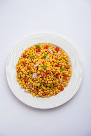 Boondi Chaat or Bundi Bhel, popular roadside snack item from India