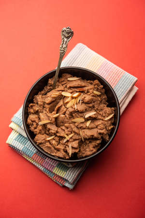 Singoda or singada Sheera, recipe made using water chestnutの写真素材