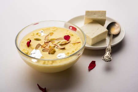 Paneer Payasam or Cottage cheese kheer or khirの写真素材