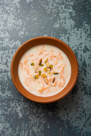 Carrot Kheer or payasam also known as Gajar ki Khirの写真素材