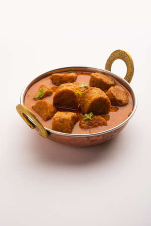 Besan Gatte Ki Sabzi or Gatta Curry Recipe, popular rajasthani menu for lunch or dinnerの写真素材